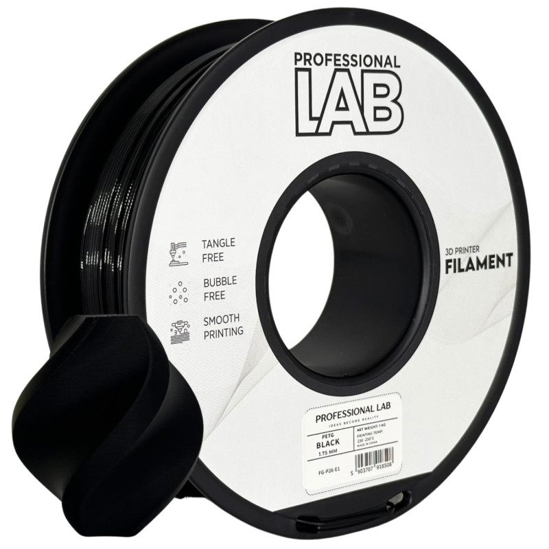 PETG filament black | Prof. Lab, 1,75mm, 1KG